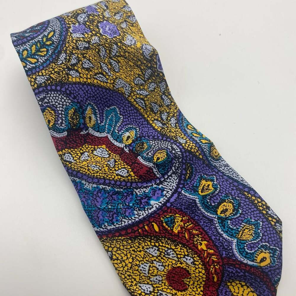 Santostefano Multicolor Paisley Silk Necktie Made in Italy